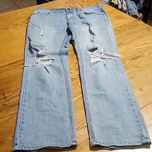 EMPYRE Jeans Mens 34 BLUE Distressed Denim Pants Used Preowned Work
